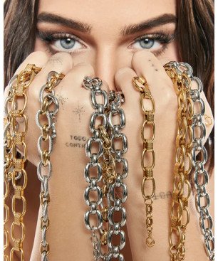 Pulsera VICEROY Mujer Colección Laura Escanes - Cadena de Eslabones de Acero Bicolor e IP Dorado | 17,5 +2 cm | 75363P01019