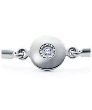 Pulsera VICEROY Mujer Colección Laura Escanes - Acero Semi Rígida con Detalle Central - Diamante Creado | 6,2 cm | 75386P01000