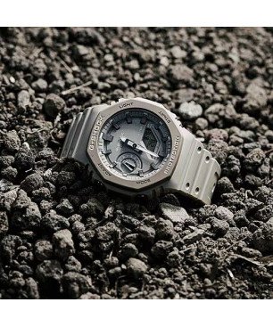 Reloj G-SHCOK Hombre  Analógico-Digital Octogonal - Correa Resina y Esfera Gris | 20 BAR | GA-2110ET-8AER