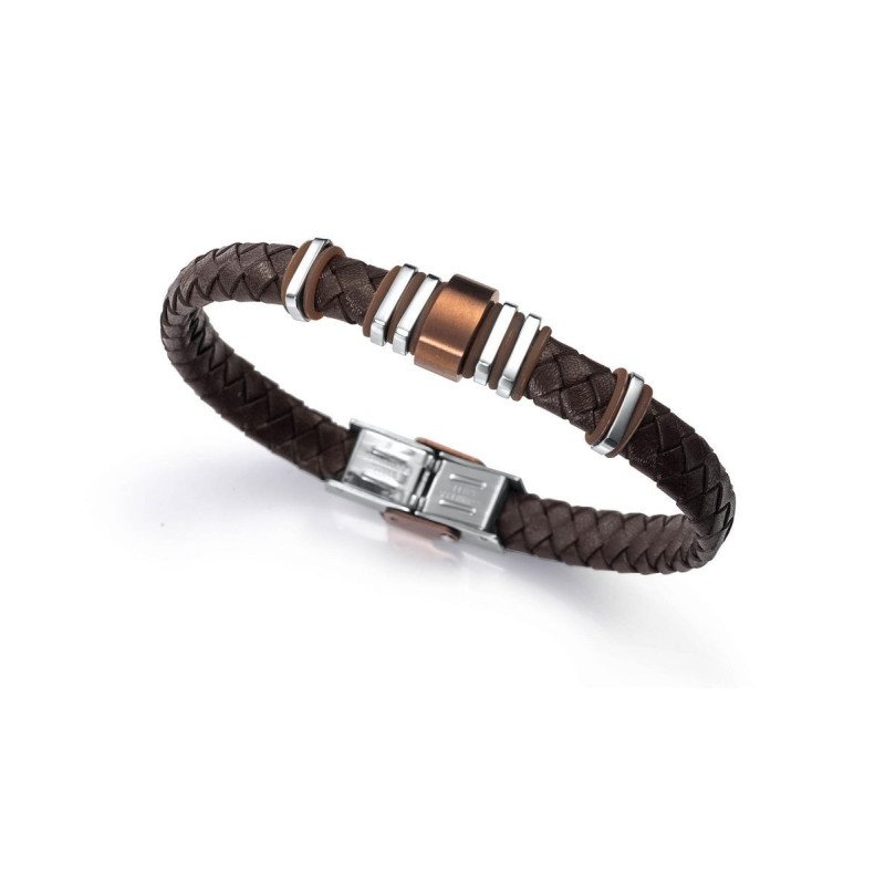 Pulsera VICEROY Magnum Hombre - Acero Bicolor IP Marrón con Piel Trenzada Color Marrón | 21,5 cm | 6132P09011 Pulsera VICEROY Magnum Hombre - Acero Bicolor IP Marrón con Piel Trenzada Color Marrón | 21,5 cm | 6132P09011