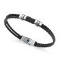 Pulsera VICEROY Air Hombre - Piel Doble Trenzada Color Negro - Detalles de Acero | 21,5 cm | 6456P01010