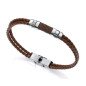 Pulsera VICEROY Air Hombre - Piel Doble Trenzada Color Marrón - Detalles de Acero | 21,5 cm | 6456P01011 Pulsera VICEROY Air Hombre - Piel Doble Trenzada Color Marrón - Detalles de Acero | 21,5 cm | 6456P01011