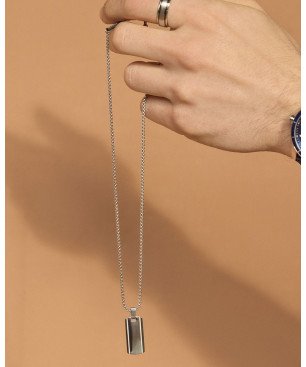 Collar VICEROY Magnum Hombre - Cadena de Acero con Colgante - Acabado Brillo/Pulido | 50+3 cm | 6479C01000