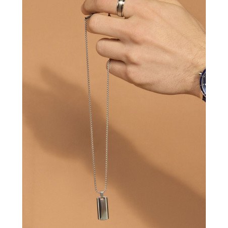 Collar VICEROY Magnum Hombre - Cadena de Acero con Colgante - Acabado Brillo/Pulido | 50+3 cm | 6479C01000