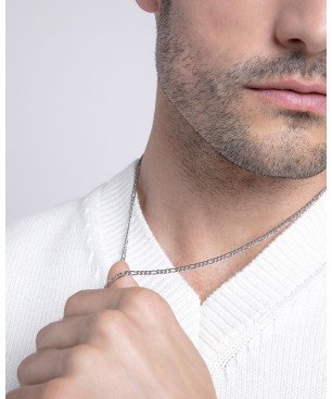 Collar VICEROY Beat Hombre - Cadena de Acero Inoxidable Plateada - Acabado Brillo/Pulido | 55+5 cm | 14131C01000