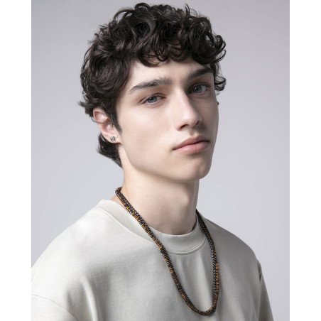 Pendientes VICEROY Beat Hombre - Acero IP Negro - Forma de Pirámide con Cierre a Presión - Tipo Botón | 0,8 cm | 14145E01010