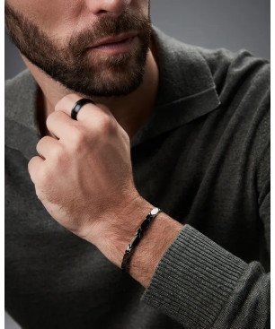 Pulsera VICEROY Hombre de Acero IP Negro Diseño Minimalista 75422P01010