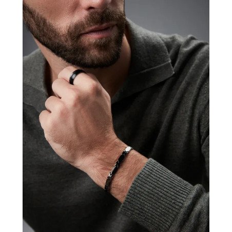 Pulsera VICEROY Hombre de Acero IP Negro Diseño Minimalista 75422P01010
