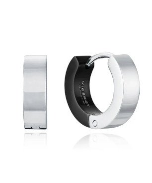 Pendientes VICEROY Beat Hombre - Acero Bicolor con IP Negro - Tipo Criolla | 1,4 cm | 14216E01010