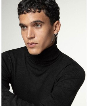 Pendientes VICEROY Beat Hombre - Acero Bicolor con IP Negro - Tipo Criolla | 1,4 cm | 14216E01010