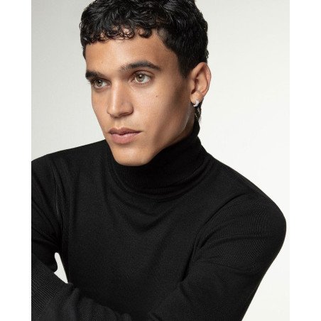 Pendientes VICEROY Beat Hombre - Acero Bicolor con IP Negro - Tipo Criolla | 1,4 cm | 14216E01010