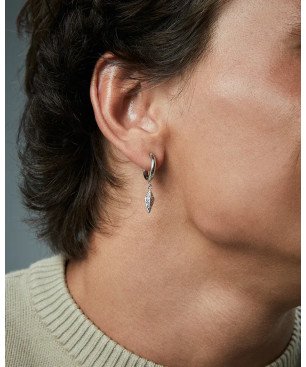 Pendientes VICEROY Beat Hombre - Acero con Colgante Plateado - Tipo Criolla | 3 cm | 14338E01000