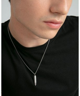 Collar VICEROY Beat Hombre - Cadena de Acero - Colgante en Forma de Bala Enroscable | 50+5 cm | 14307C01000
