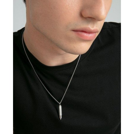 Collar VICEROY Beat Hombre - Cadena de Acero - Colgante en Forma de Bala Enroscable | 50+5 cm | 14307C01000
