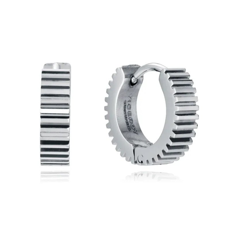 Pendientes VICEROY Beat Hombre - Acero Plateado con Textura - Tipo Criolla | 1,5 cm | 14305E01000 Pendientes VICEROY Beat Hombre - Acero Plateado con Textura - Tipo Criolla | 1,5 cm | 14305E01000