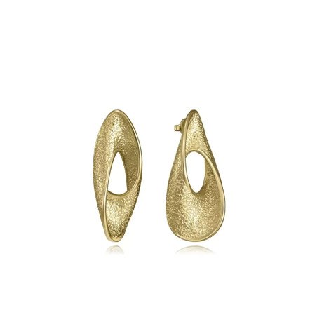 Pendientes VICEROY Mujer - Acero IP Dorado Con Diseño Ovalado y Textura - Abertura Central | 14369E01012
