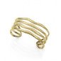 Pulsera VICEROY Mujer - Brazalete Rígido Abierto de Acero IP Dorado - Cuatro Tiras Onduladas con Textura | 6 cm | 75441P01012