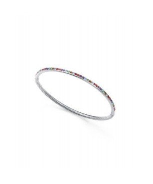 Pulsera VICEROY Mujer - Acero Plateado Rígida con Detalle de Circonitas Multicolor | 15206P01019