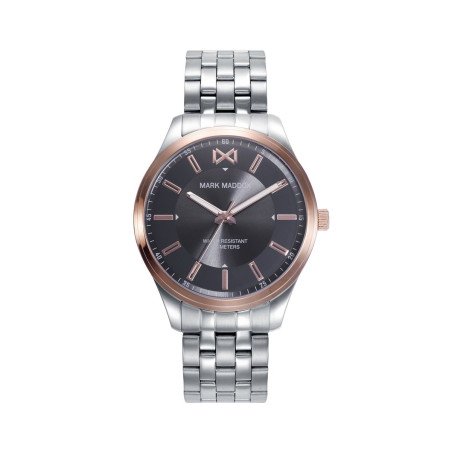 Reloj MARK MADDOX para Hombre Analógico Acero Bicolor con Bisel Rosado y Esfera Negra HM0142-17