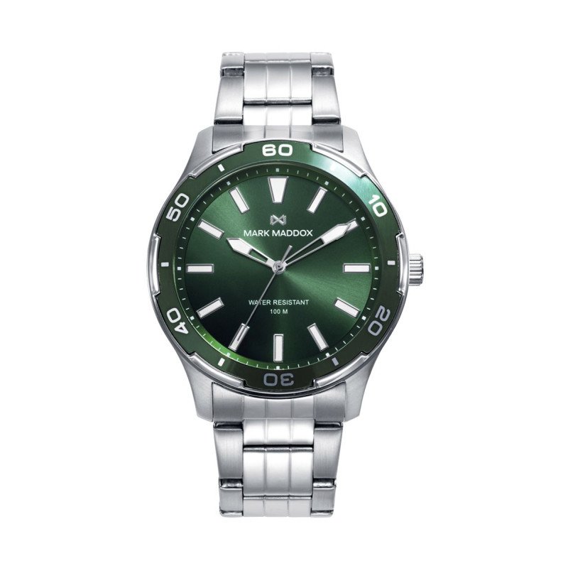 Reloj MARK MADDOX Analógico de Hombre de Acero con Esfera Verde y Bisel Deportivo HM1016-66 Reloj MARK MADDOX Analógico de Hombre de Acero con Esfera Verde y Bisel Deportivo HM1016-66
