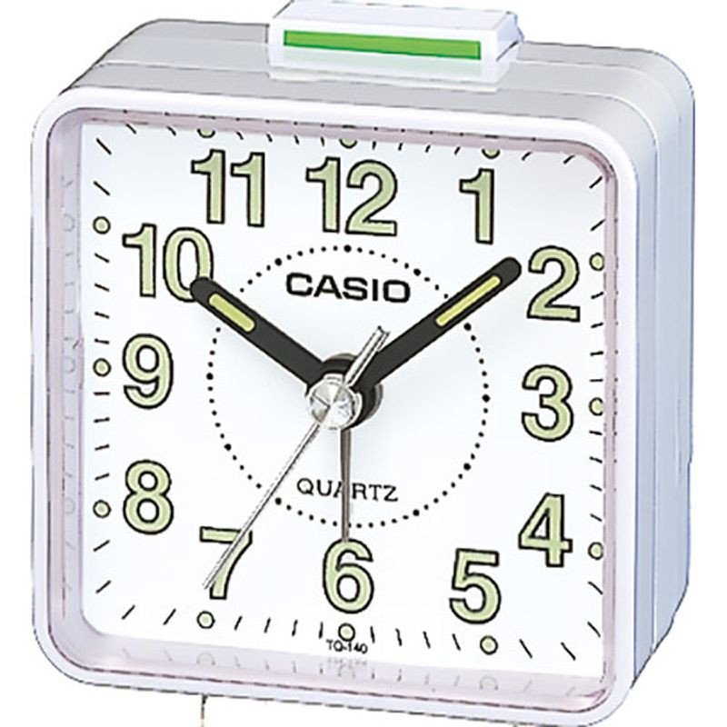 Reloj CASIO Despertador de Mesa de Resina con Alarma Sonora Blanco TQ-140-7EF
