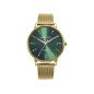 Reloj MARK MADDOX Greenwich Hombre - Brazalete de Acero IP Dorado Tipo Malla Milanesa - Esfera Verde | 5 ATM | HM1014-64