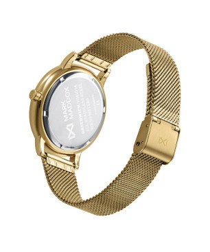 Reloj MARK MADDOX Greenwich Hombre - Brazalete de Acero IP Dorado Tipo Malla Milanesa - Esfera Verde | 5 ATM | HM1014-64