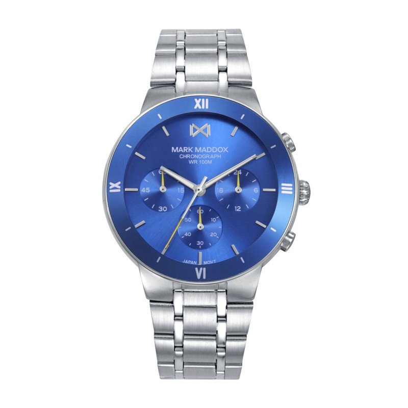 Reloj MARK MADDOX Hombre de Acero Analógico con Cronógrafo y Esfera Azul HM1036-37 Reloj MARK MADDOX Hombre de Acero Analógico con Cronógrafo y Esfera Azul HM1036-37