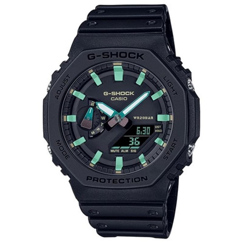 Reloj CASIO G-SHOCK Analógico-Digital Carbon Core Guard Negro con Detalles Sepia GA-2100RC-1AER