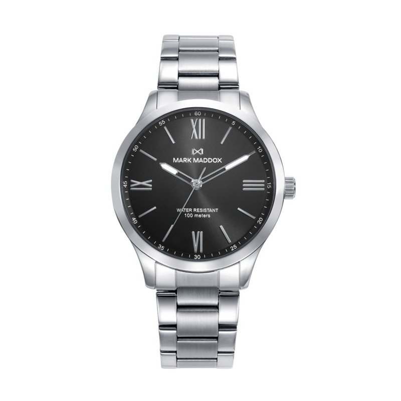 Reloj MARK MADDOX Marais Hombre - Brazalete de Acero con Esfera Negra - Números Romanos | 10 ATM | HM1018-53 Reloj MARK MADDOX Marais Hombre - Brazalete de Acero con Esfera Negra - Números Romanos | 10 ATM | HM1018-53