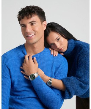 Reloj MARK MADDOX Marais Mujer - Brazalete de Acero con Esfera Verde - Números y Agujas Color Plata | 5 ATM | MM1032-65