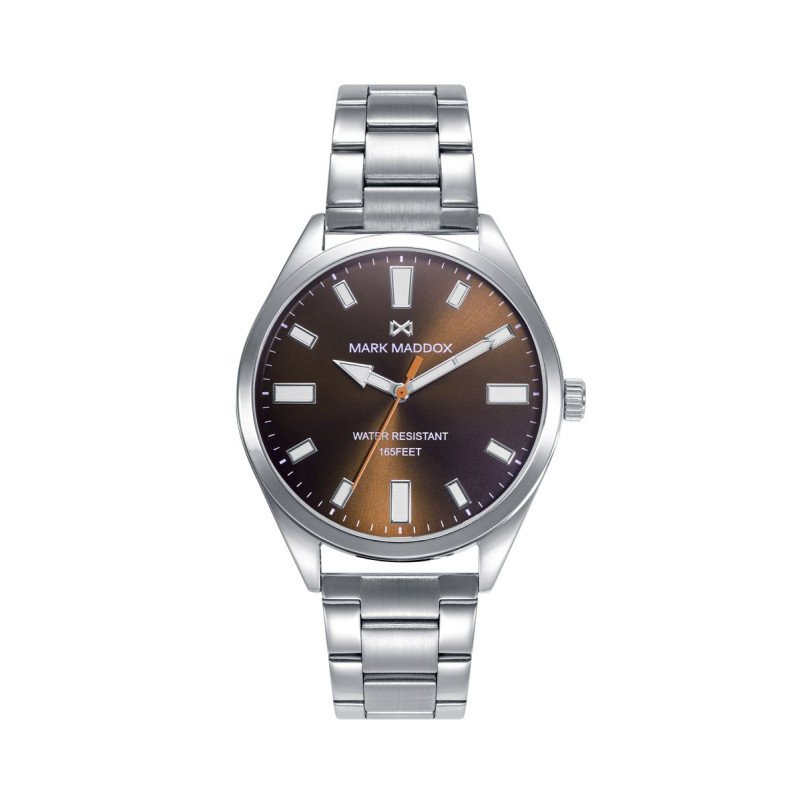 Reloj MARK MADDOX Marais Hombre - Brazalete Acero y Esfera Marrón - Números y Agujas Color Plata Luminous | 5 ATM | HM1012-46 Reloj MARK MADDOX Marais Hombre - Brazalete Acero y Esfera Marrón - Números y Agujas Color Plata Luminous | 5 ATM | HM1012-46