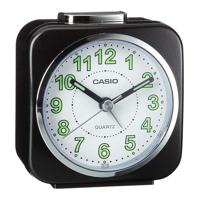 Reloj Despertador CASIO Analógico Compacto con Alarma y Luz TQ-143S-1EF