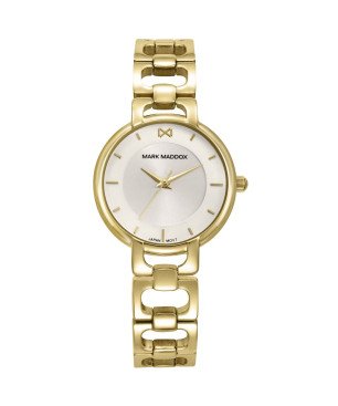 Reloj MARK MADDOX Analógico de Mujer Acero Chapado Dorado con Esfera Clara y Brazalete MM1035-17