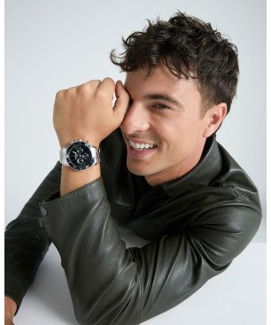 Reloj MARK MADDOX Mission Hombre - Cronógrafo Brazalete de Acero con Dial y Esfera Negra - Agujas Plateadas | 10 ATM | HM1027-57