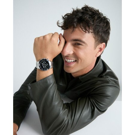 Reloj MARK MADDOX Mission Hombre - Cronógrafo Brazalete de Acero con Dial y Esfera Negra - Agujas Plateadas | 10 ATM | HM1027-57