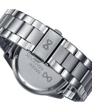 Reloj MARK MADDOX Mission Hombre - Brazalete de Acero con Esfera Azul Marino - Bisel Plateado con Números | 5 ATM | HM7148-37