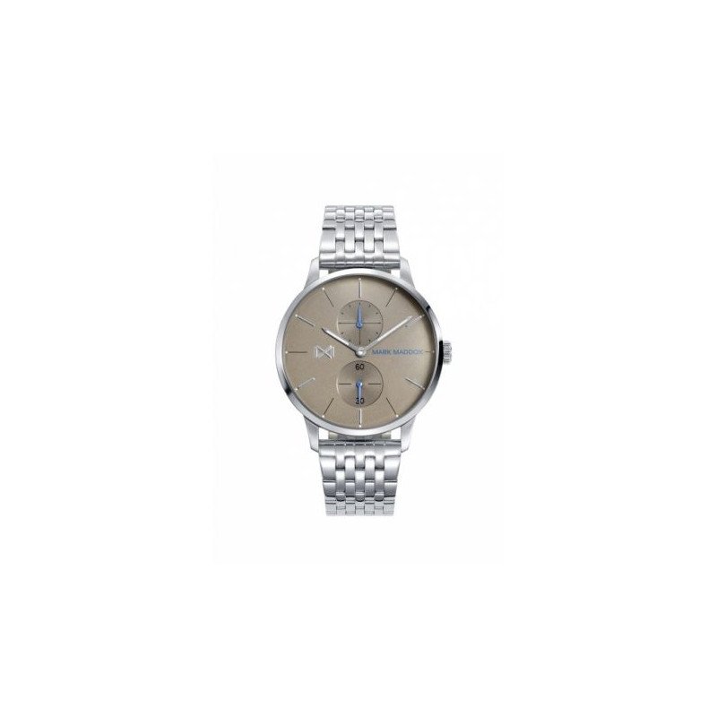 Reloj MARK MADDOX Northern Hombre - Cronógrafo Brazalete de Acero con Esfera Marrón Grisáceo - Detalles Azul | 5 ATM | HM2004-47 Reloj MARK MADDOX Northern Hombre - Cronógrafo Brazalete de Acero con Esfera Marrón Grisáceo - Detalles Azul | 5 ATM | HM2004-47