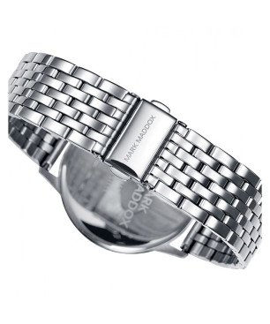 Reloj MARK MADDOX Northern Hombre - Cronógrafo Brazalete de Acero con Esfera Marrón Grisáceo - Detalles Azul | 5 ATM | HM2004-47