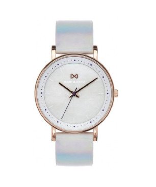 Reloj MARK MADDOX Notting Mujer - Brazalete Piel Blanca Iridiscente y Esfera Nácar - Caja Acero IP Dorado | 5 ATM | MC0102-77
