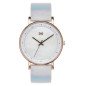 Reloj MARK MADDOX Notting Mujer - Brazalete Piel Blanca Iridiscente y Esfera Nácar - Caja Acero IP Dorado | 5 ATM | MC0102-77