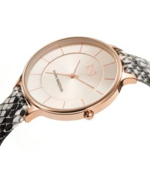 Reloj MARK MADDOX Alfama Mujer - Brazalete Piel Animal Print Serpiente - Caja y Esfera Acero IP Rosa | 5 ATM | MC7112-97