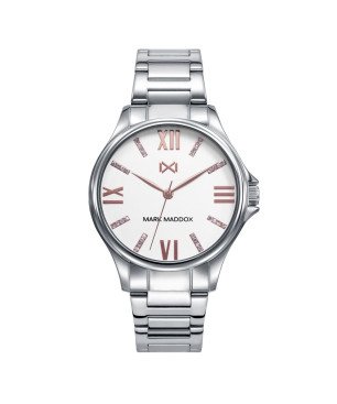 Reloj MARK MADDOX Tooting Mujer - Brazalete Acero con Esfera Blanca y Detalle Circonitas - Incluye Pulsera | 5 ATM | MM7145-03