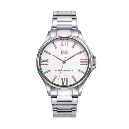 Reloj MARK MADDOX Tooting Mujer - Brazalete Acero con Esfera Blanca y Detalle Circonitas - Incluye Pulsera | 5 ATM | MM7145-03