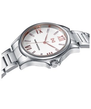 Reloj MARK MADDOX Tooting Mujer - Brazalete Acero con Esfera Blanca y Detalle Circonitas - Incluye Pulsera | 5 ATM | MM7145-03