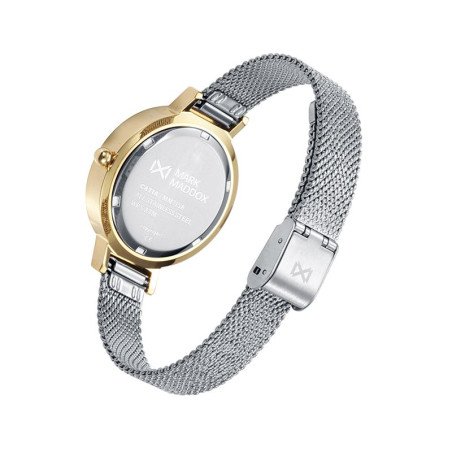 Reloj MARK MADDOX Catia Mujer - Brazalete Acero Malla Milanesa con Esfera Blanca - Bisel e Índices Color Oro | 5 ATM | MM7158-17