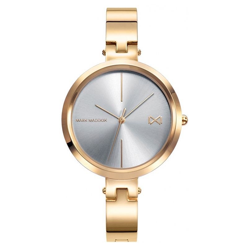 Reloj MARK MADDOX Alfama Mujer - Brazalete de Acero IP Dorado con Esfera Plateada - Índices Color Oro | 3 ATM | MM0113-97 Reloj MARK MADDOX Alfama Mujer - Brazalete de Acero IP Dorado con Esfera Plateada - Índices Color Oro | 3 ATM | MM0113-97