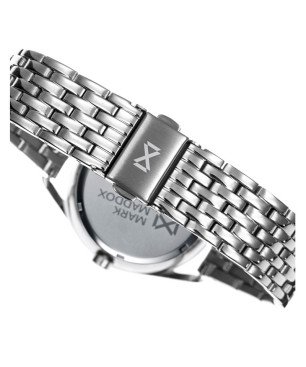 Reloj MARK MADDOX Venice Mujer - Brazalete de Acero con Esfera Plateada Glitter - Bisel Blanco | 5 ATM | MM7130-06