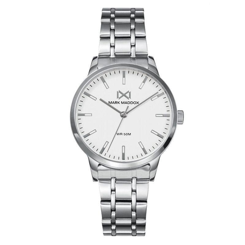 Reloj MARK MADDOX Canal Mujer - Brazalete de Acero con Esfera Blanca - Índices Color Plata | 5 ATM | MM7136-07