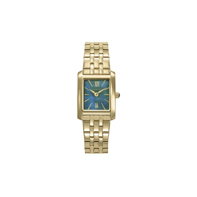 Reloj VICEROY Chic Mujer  - Brazalete de Acero IP Dorado con Esfera Azul Turquesa - Índices Color Oro | 3 ATM | 41164-63
